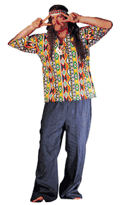 Adult 60's Male Hippie Costume (Multi Pattern)