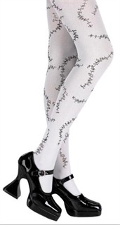 Adult Stitched White Pantyhose