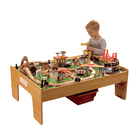 Kidkraft Adventure Town Railway Train Set & Table with EZ Kraft Assembly