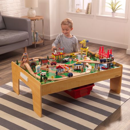 Kidkraft Adventure Town Railway Train Set & Table with EZ Kraft Assembly