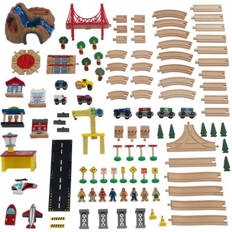 Kidkraft Adventure Town Railway Train Set & Table with EZ Kraft Assembly