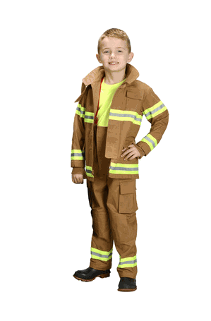 Personalized Kids Jr Firefighter Costume - Tan