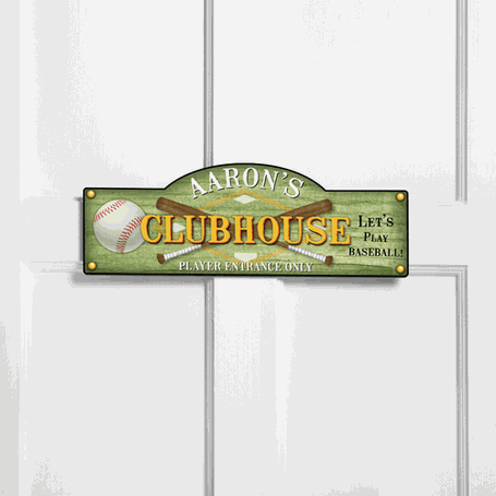 Personalized Kids Room Sign - Batters Up!