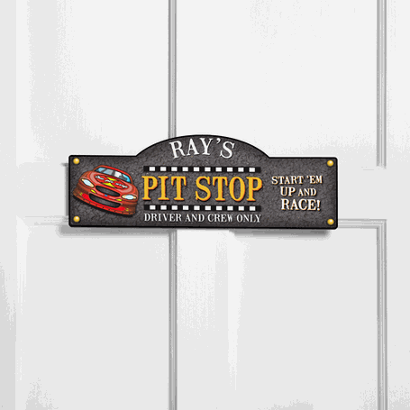 Personalized Kids Room Sign - Start Your Engines