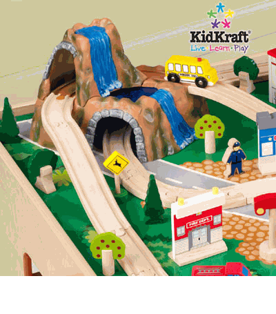 KidKraft Train Table 120pc Mountain Train Set