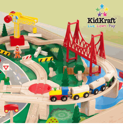 KidKraft Train Table 120pc Mountain Train Set
